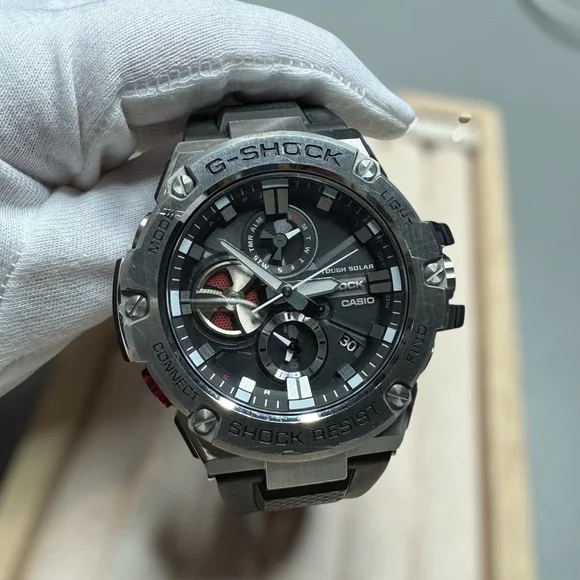 Casio G-Shock Men’s Black Resin Strap and Silver Tough Solar Watch - Picture 5 of 9